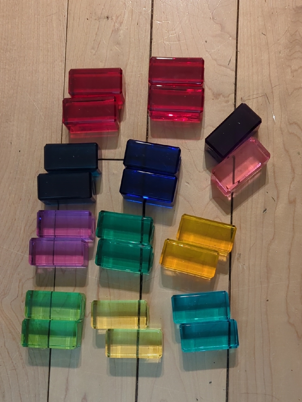 Bauspiel Assorted Translucent Acrylic Rectangles - Multi Color - 22 Blocks